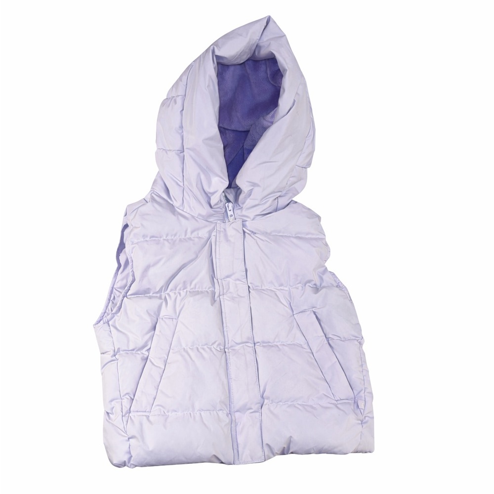 Athleta Girl Hooded Puffer Vest Lavender Purple Size L (12)